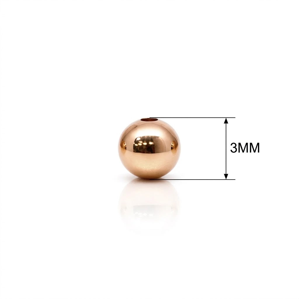 Balín 3mm Oro 18k laminado -  Rosado x Unidad
