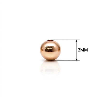 Balín 3mm Oro 18k laminado -  Rosado x Unidad