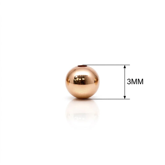 Balín 3mm Oro 18k laminado -  Rosado x Unidad