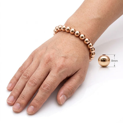 Balín 8mm Oro 18k laminado -  Rosado x Unidad