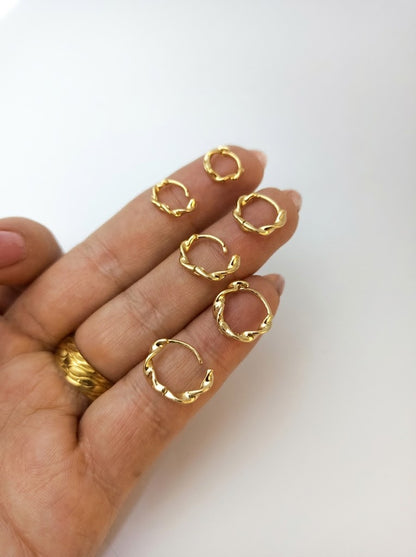 Set Candongas Doble Torcion — Oro Laminado 18K
