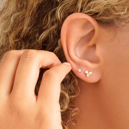 33020C - Topitos Mini Circon Cuadrado CRISTAL