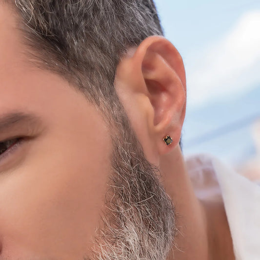 33021N - Topitos Circon Cuadrado NEGRO