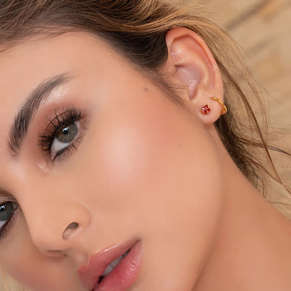 33021R - Topitos Circon Cuadrado ROJO