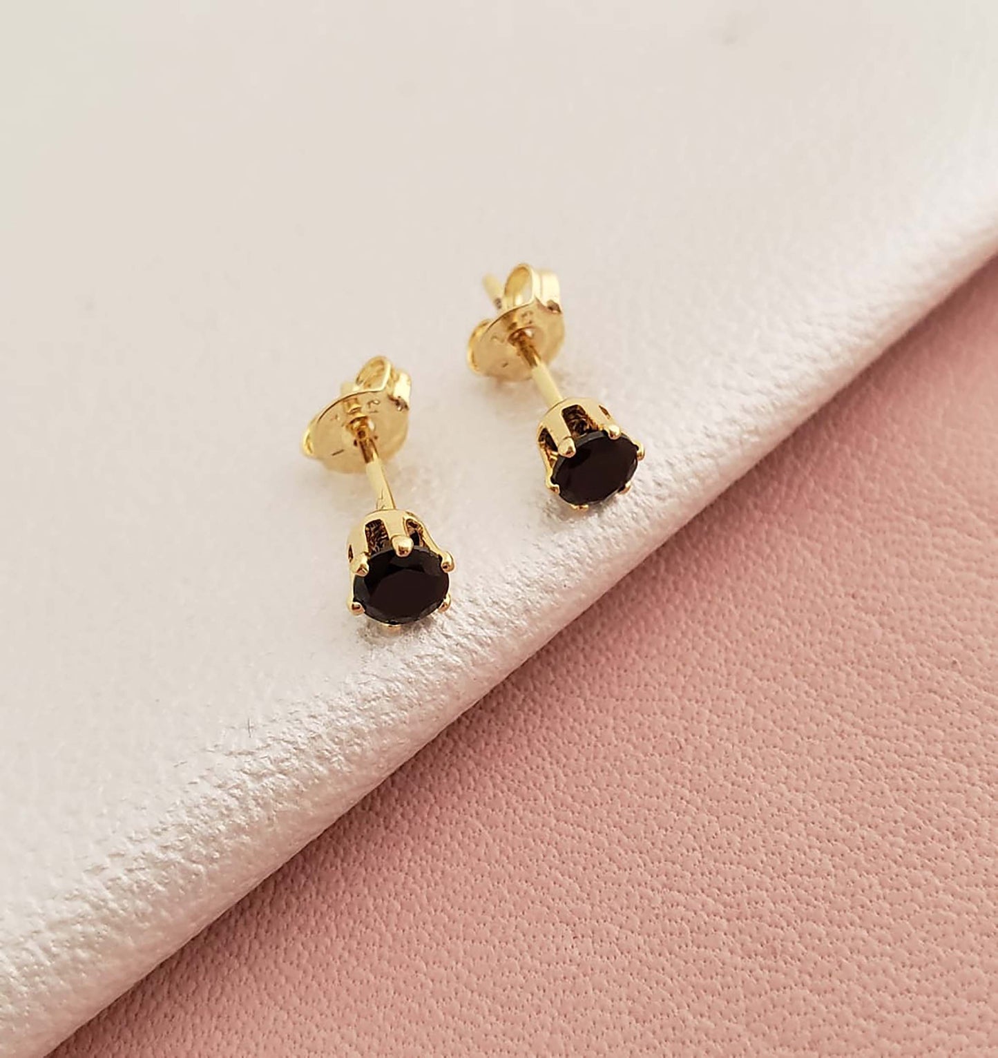 33022N - Topitos Circon Redondo NEGRO