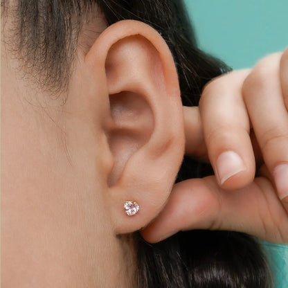 33023RS - Topitos Circonia Corazón ROSA