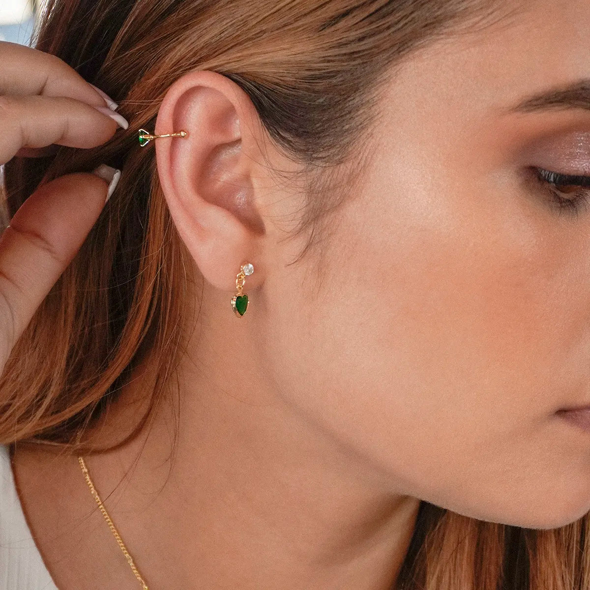 34034V - Pearcing fake 1.4cm VERDE