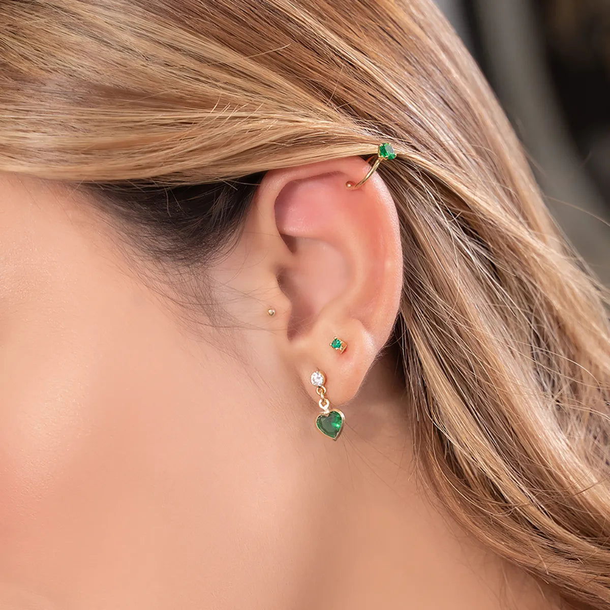 34034V - Pearcing fake 1.4cm VERDE