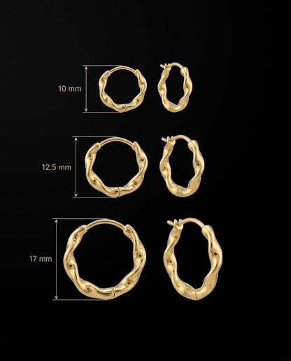 Set Candongas Doble Torcion — Oro Laminado 18K