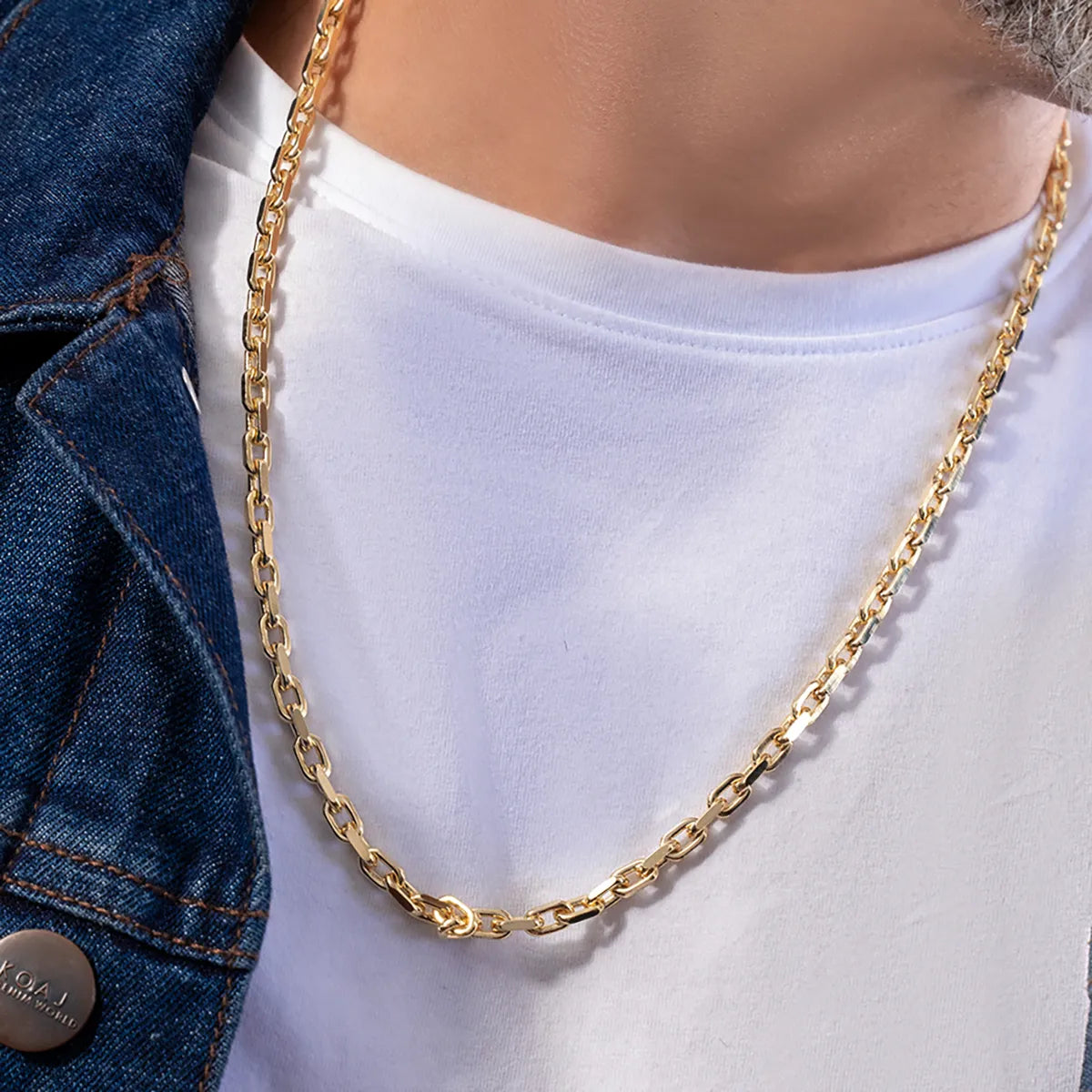 41808 - Cadena Aros Diamantada Gruesa 65 Cm