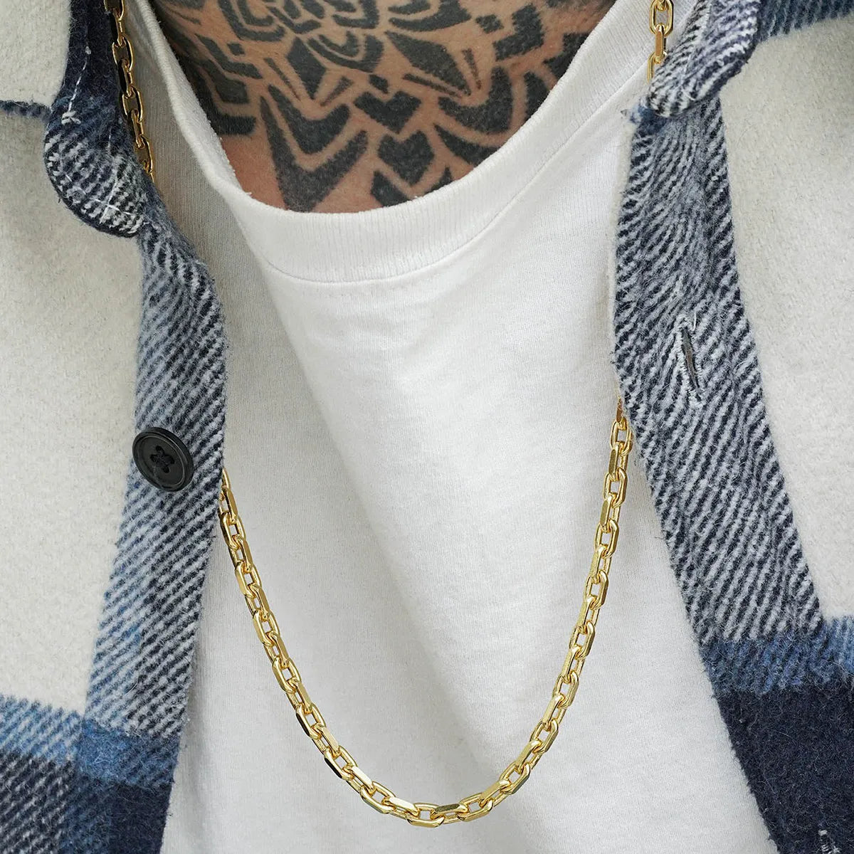 41808 - Cadena Aros Diamantada Gruesa 65 Cm