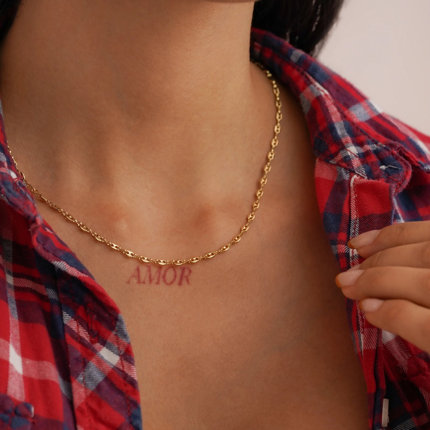 43036 - Cadena Grano de Cafe Delgada 45 Cms