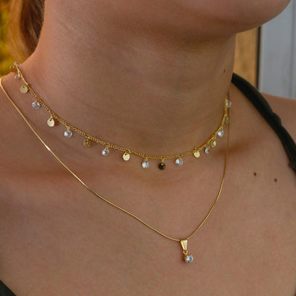 44006 - Cadena Cubana circonios 45 cm + extensor