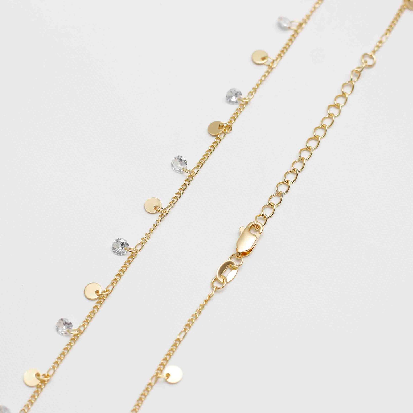 44006 - Cadena Cubana circonios 45 cm + extensor