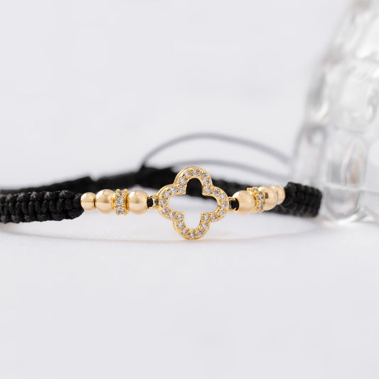 M096 - Manilla balines con rondeles y herraje Clover