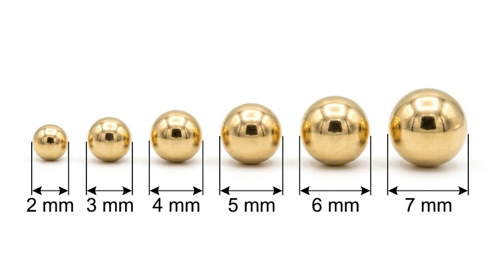 Balín 7mm Oro 18k laminado -  Dorado x Unidad