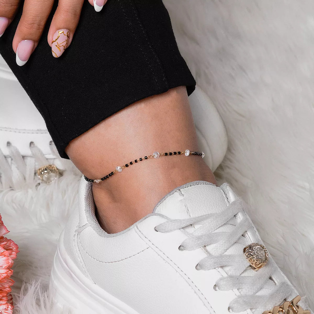 54014 - Tobillera Circonia bicolor 24.5cm