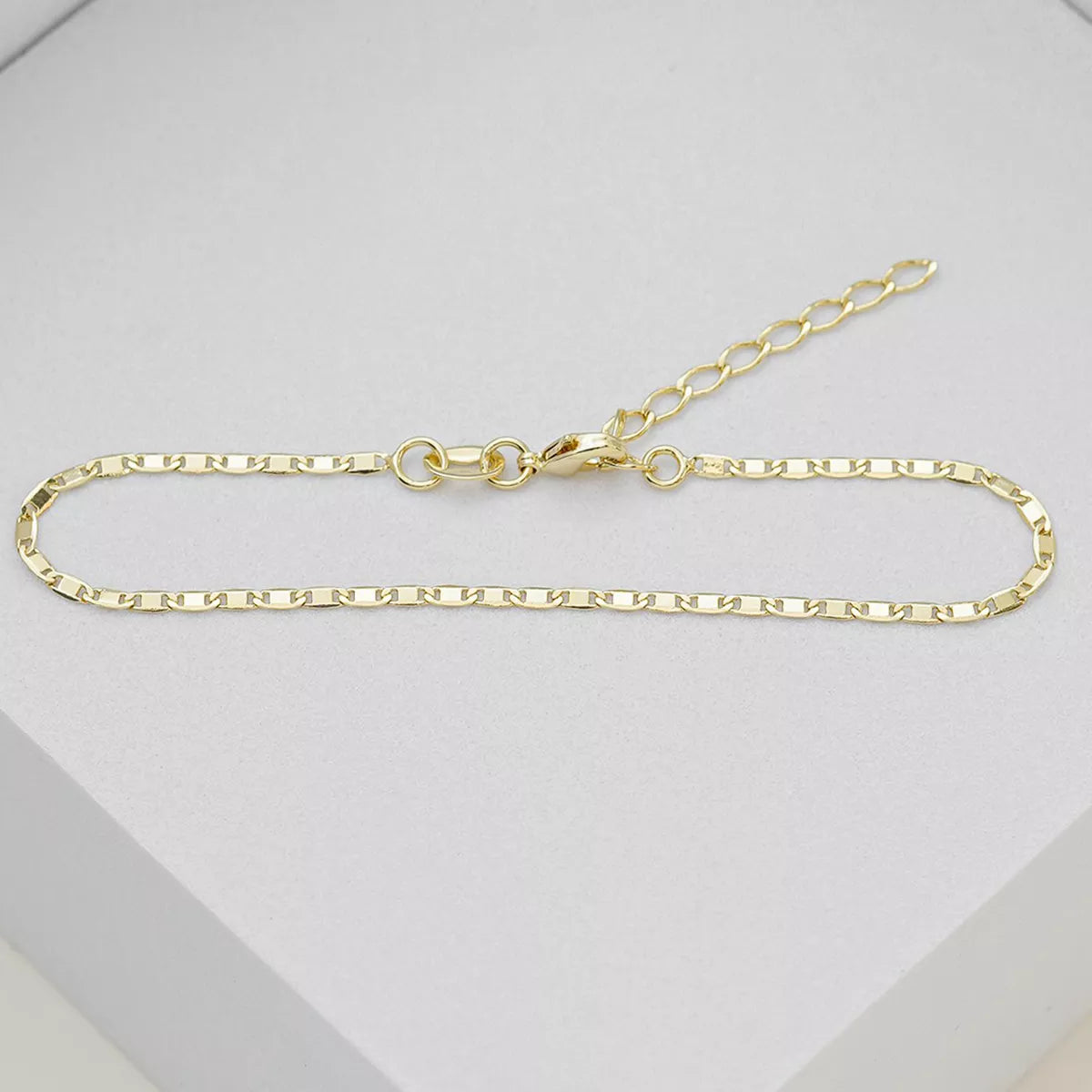 54291 - Pulsera Escalera Delg. Plana Lisa 16 Cms + Extensor