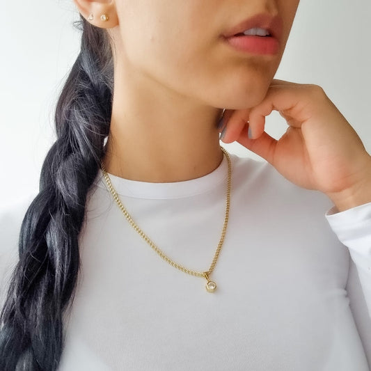 23067C - Dije Hexágono Circonia Cristal