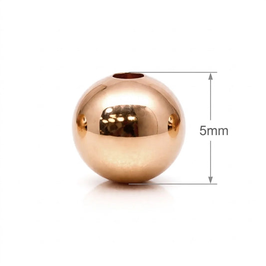 Balín 5mm Oro 18k laminado -  Rosado x Unidad