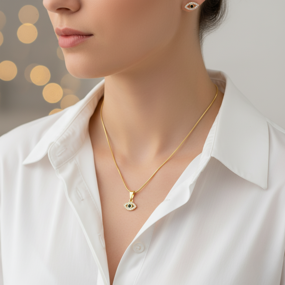 Set Ojo Turco Cadena, Dije y Topitos