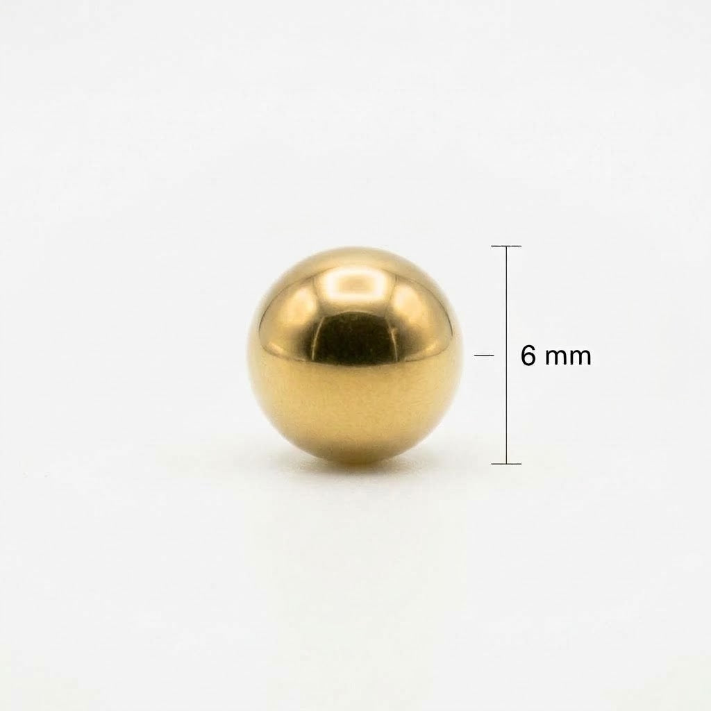 Balín 6mm Oro 18k laminado -  Dorado x Unidad