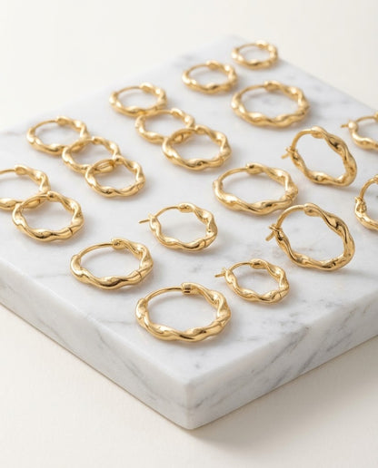 Set Candongas Doble Torcion — Oro Laminado 18K