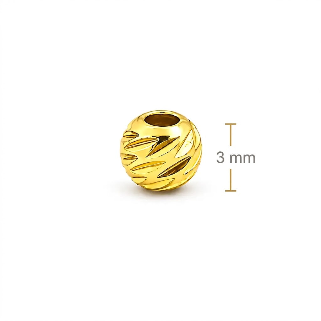 Balín 3mm Oro 18k laminado -  Diamantado Americano x Unidad