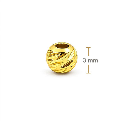 Balín 3mm Oro 18k laminado -  Diamantado Americano x Unidad