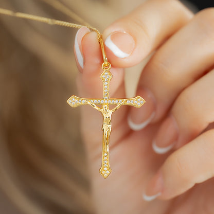 23304 - Dije Cruz Cristo Circonias 4 Cms