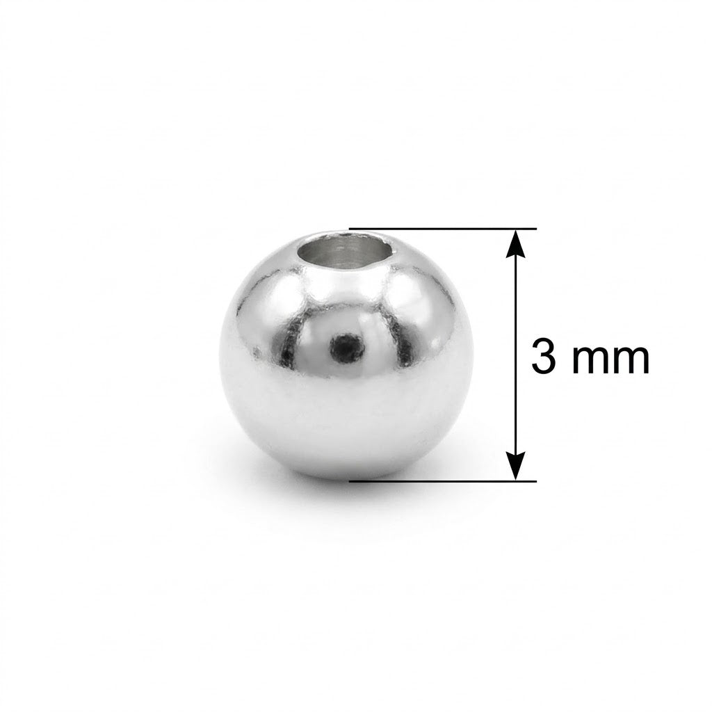 Balín 5 mm Plata 925 Italiana -  Liso x Unidad