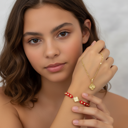 Set Cadena y Manilla Clover Sol