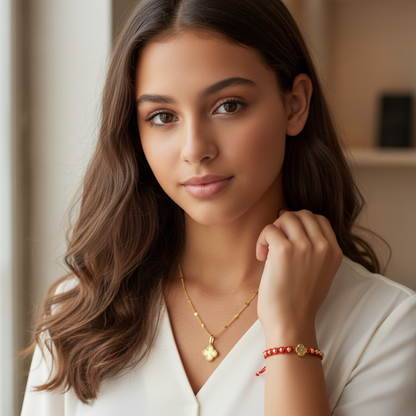 Set Cadena y Manilla Clover Sol