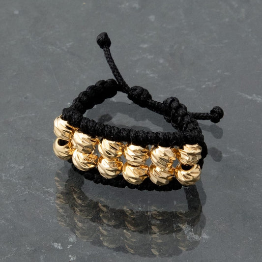 AT04 - Anillo Tejido Doble con balines diamatnados