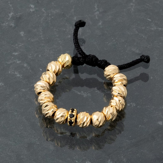 AT03 - Anillo Tejido balines diamantados con rondel