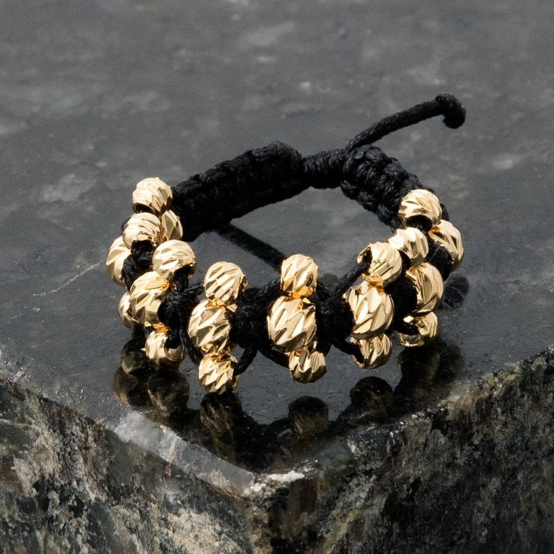 AT14 - Anillo Tejido 3 lineas Macrame y balines