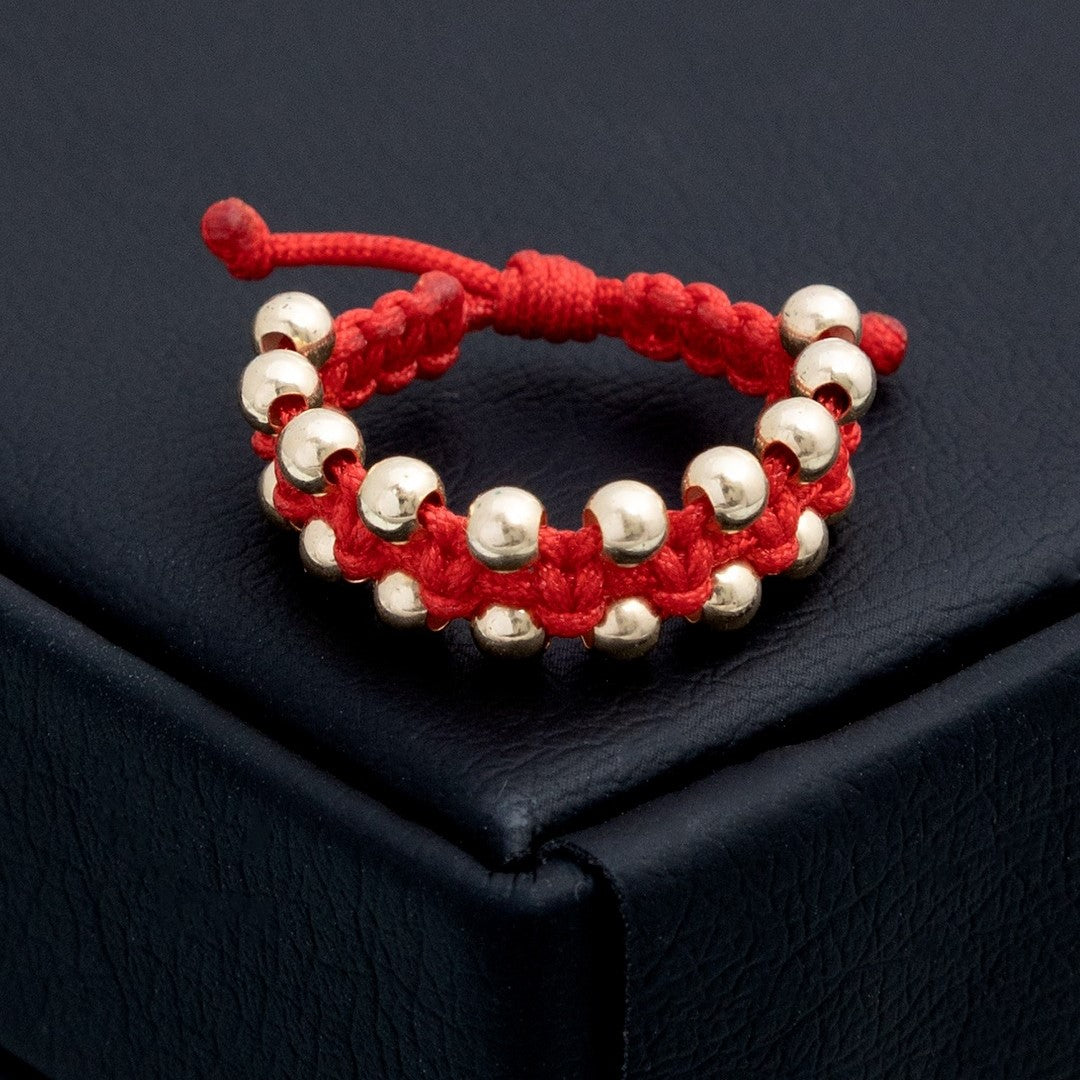 AT08 - Anillo Tejido balines lisos doble linea