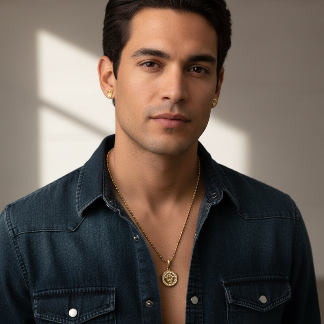 Set Cadena, dije y topitos Corona Rolex