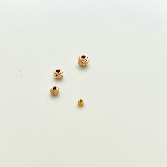 Balín 3mm Oro 18k laminado -  Diamantado Americano x Unidad