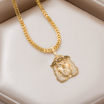 21684N - Dije Rostro Swarovski Negro