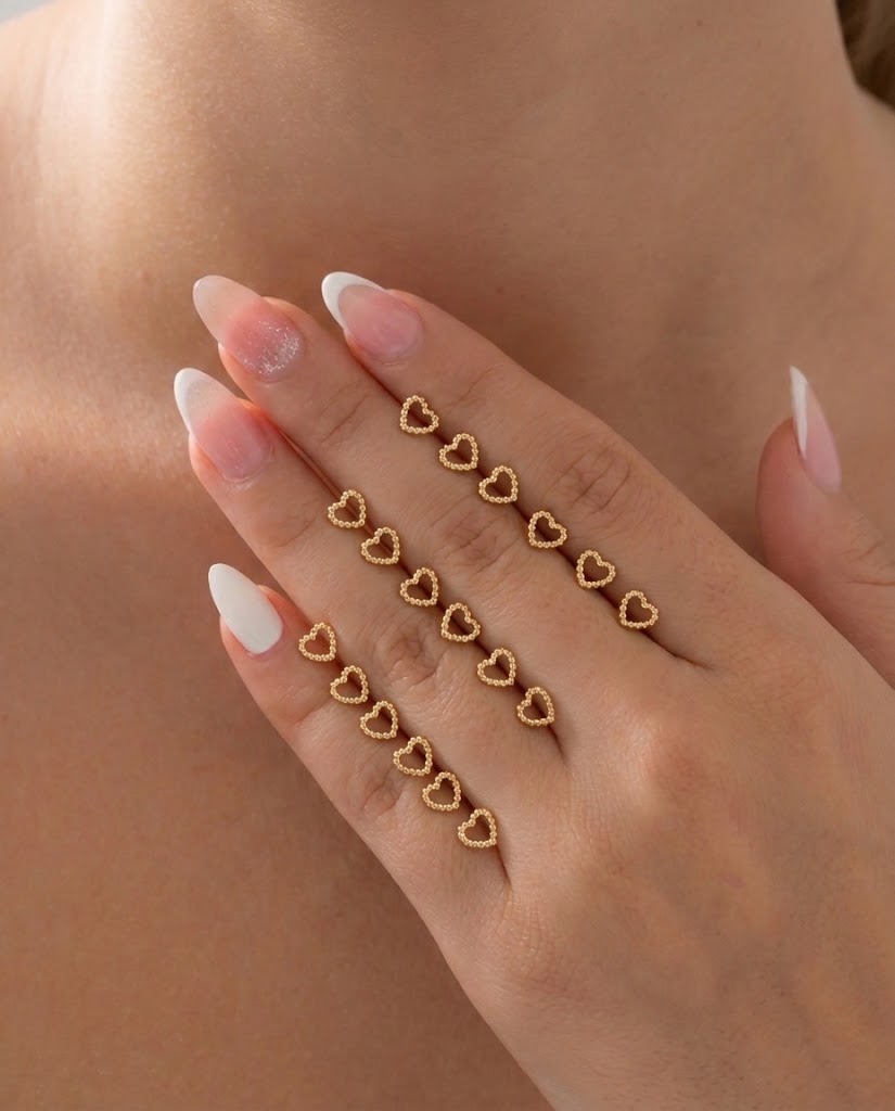 J30007 TOPOS CORAZÓN — ORO LAMINADO 18K