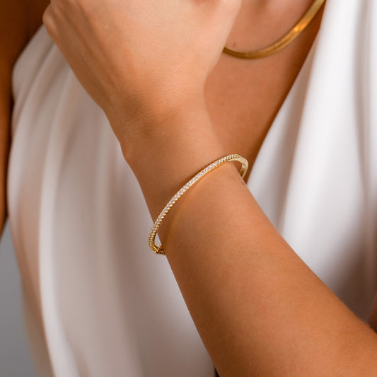 50025C - Pulsera Brazalete Slim Cristal