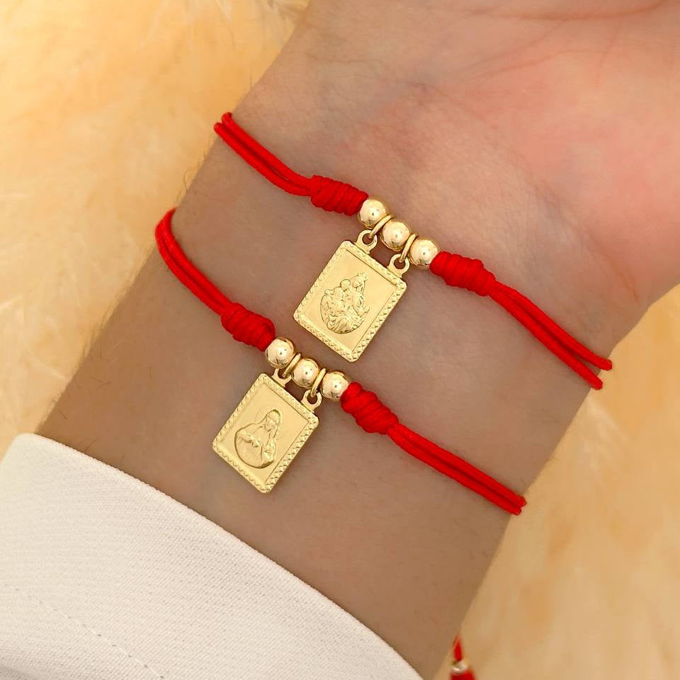 MP116 - Par manillas balines con dije Escapulario