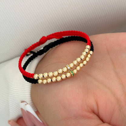 MP111 - Par manillas balines lisos y rondeles con circones