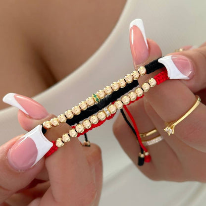 MP111 - Par manillas balines lisos y rondeles con circones