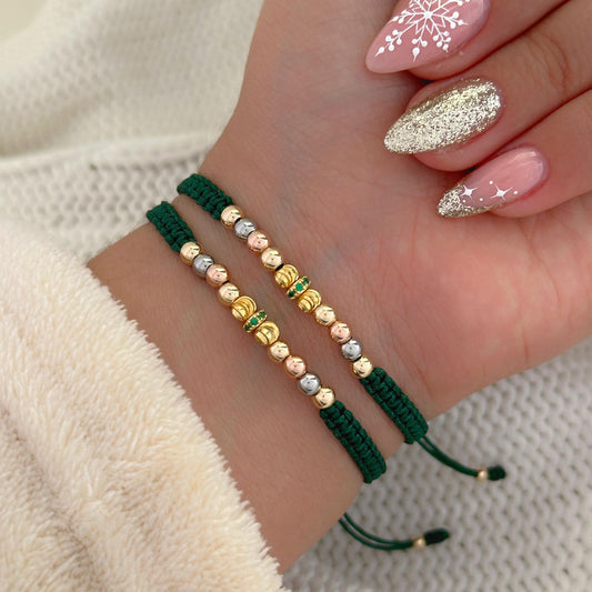 MP114 - Par manillas balines varios 3 oros con rondel