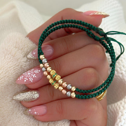 MP114 - Par manillas balines varios 3 oros con rondel