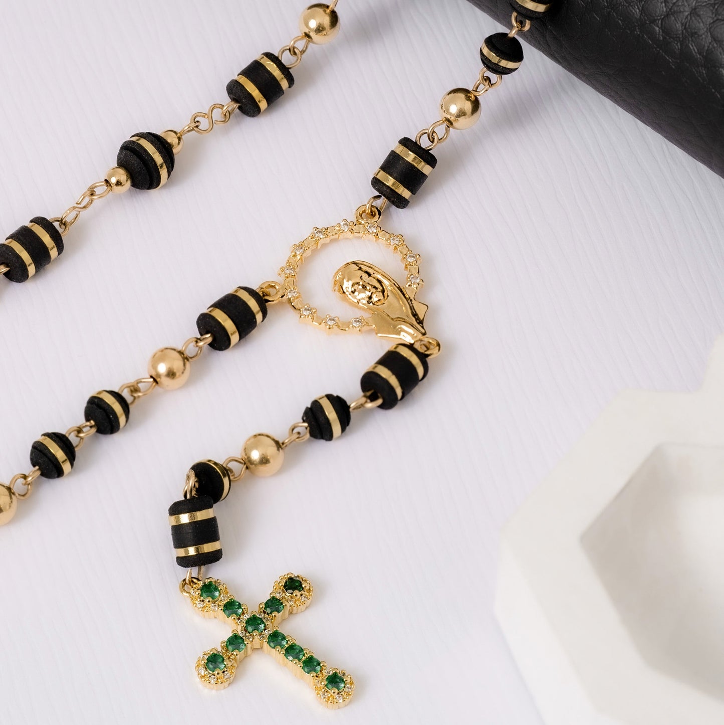 25555C - Crucero Virgen Con Circonias Cristal