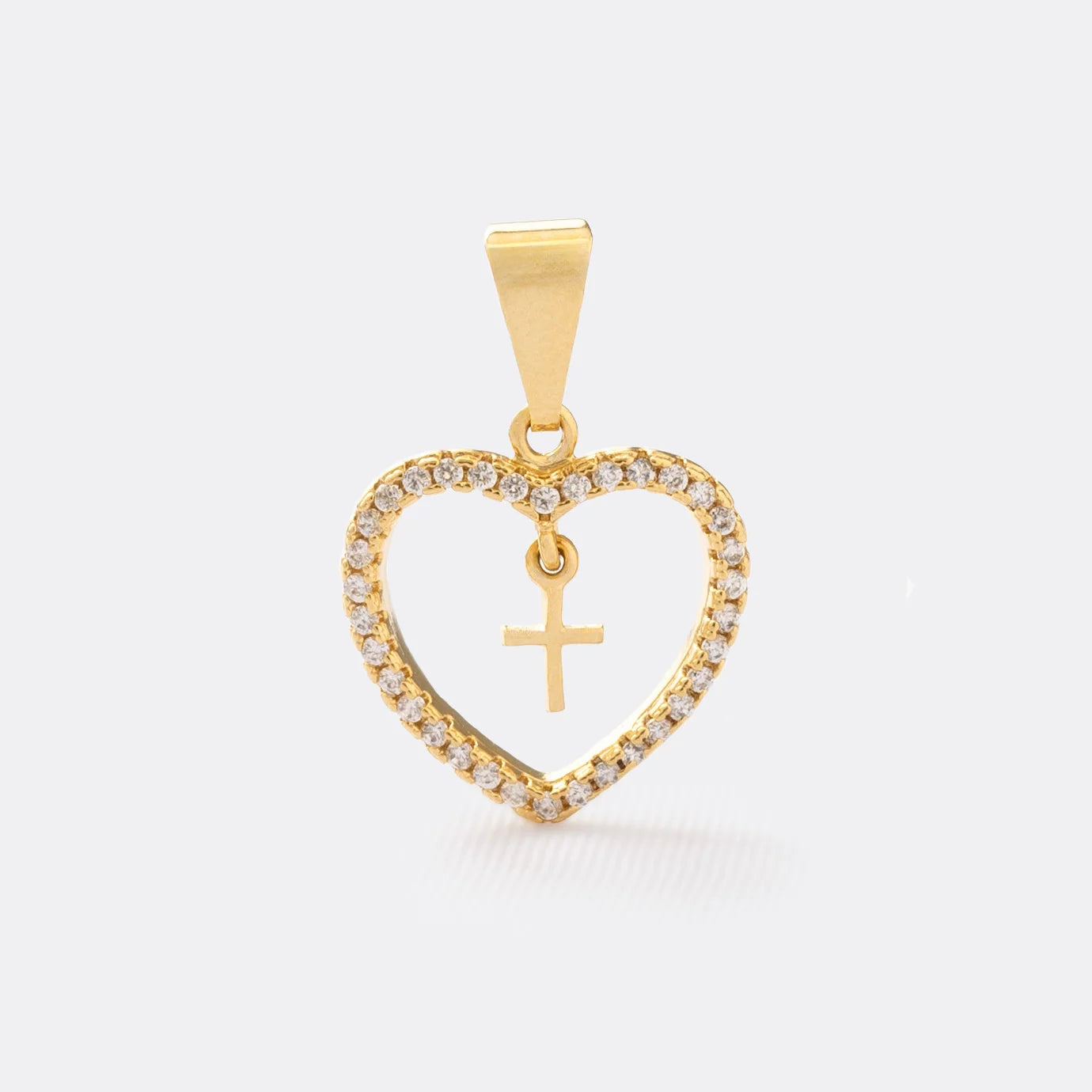 23192 - Dije Corazon Circonias + Cruz Mini