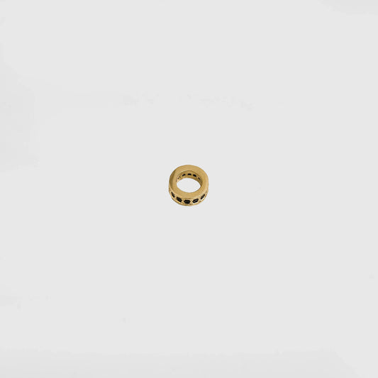 22799N - Herraje Rondel Circonias 1 Linea 8 mm Negro